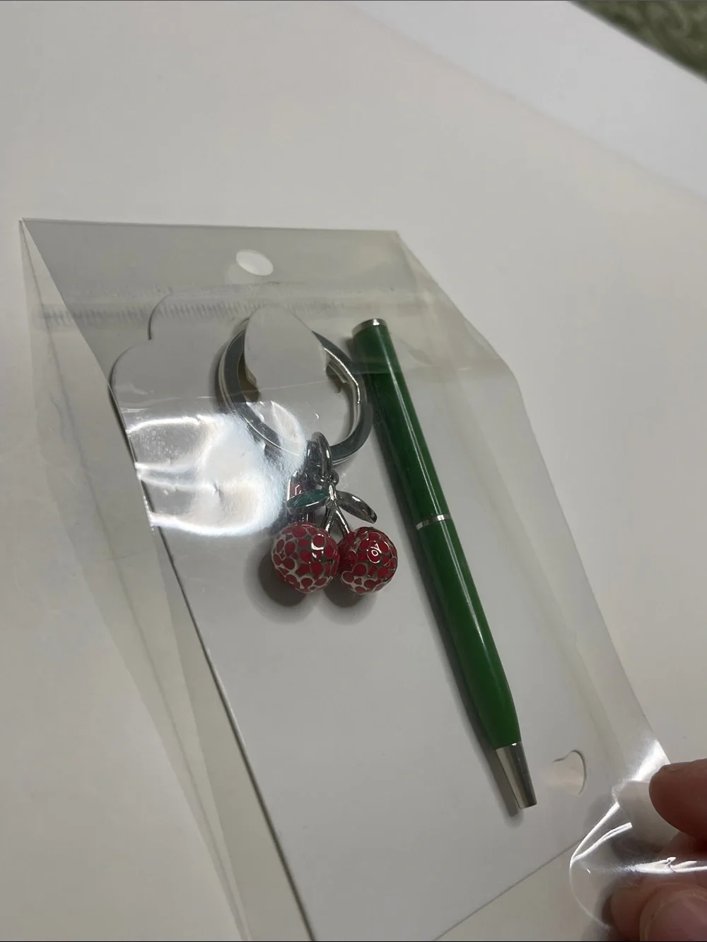 Coach Cherry Keychain Charm with Red Enamel Cherries and Coach Pen - Picture 8 of 8
